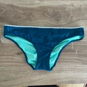 Shade & Shore Blue and White Bathing Suit Bottom S